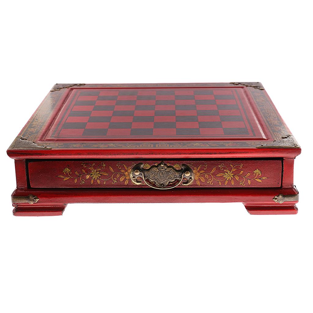 Vintage Collectible Board Games - Resin Chinese Chess Set Classic Wooden