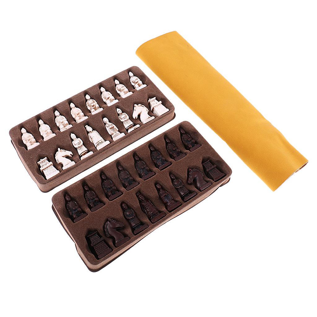 Vintage Collectible Board Games - Vintage Medieval Chess Game Resin Terracotta