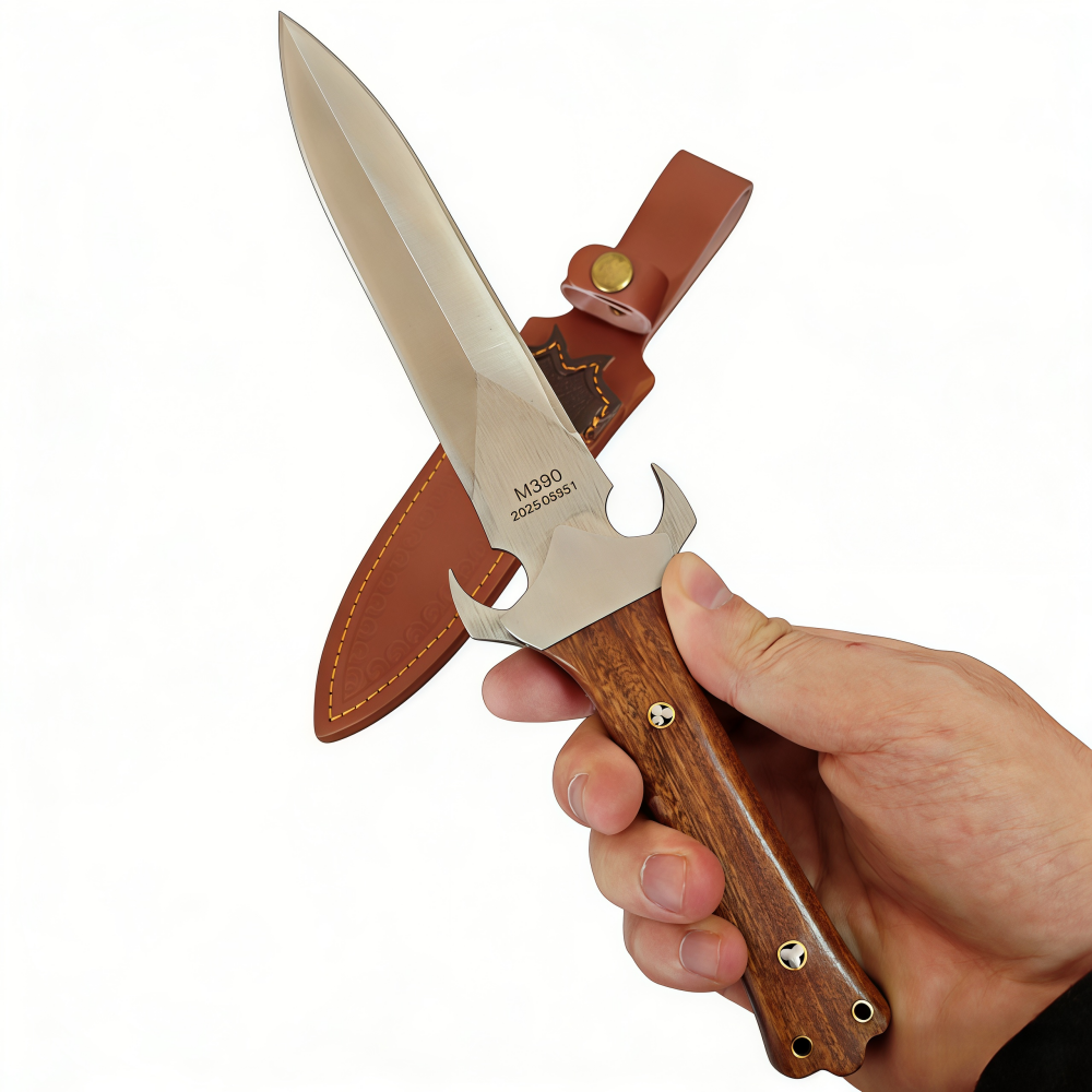 Vintage Collectible Knife - Vintage Fixed Blade Knife with Wooden