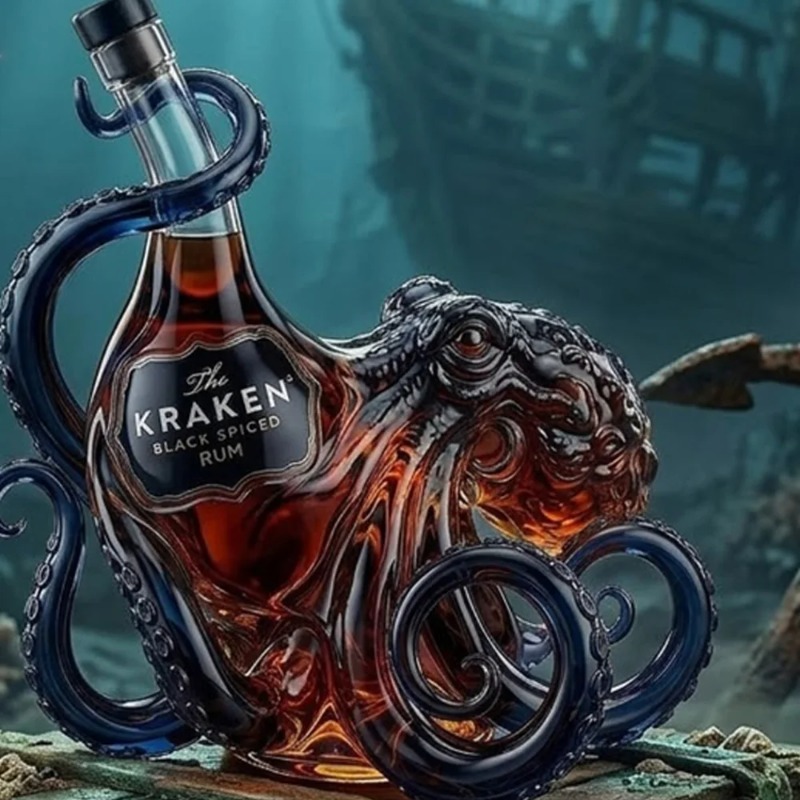 Vintage Collectible Bottles - Kraken Octopus Whiskey Decanter Vintage Bar