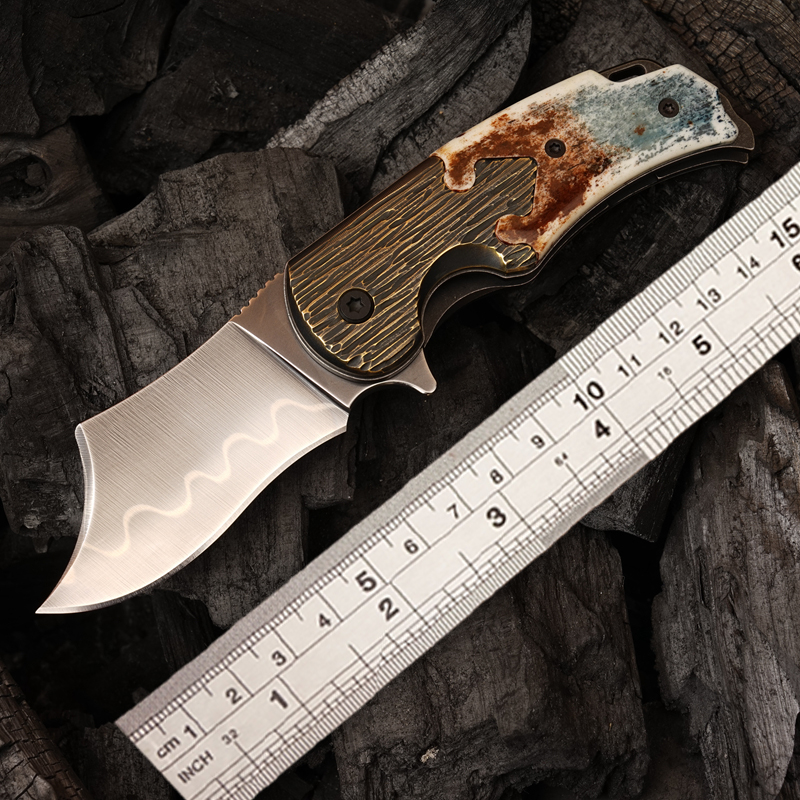 Vintage Collectible Knife - NEWOOTZ Vintage Handmade Folding Knife WRL-34