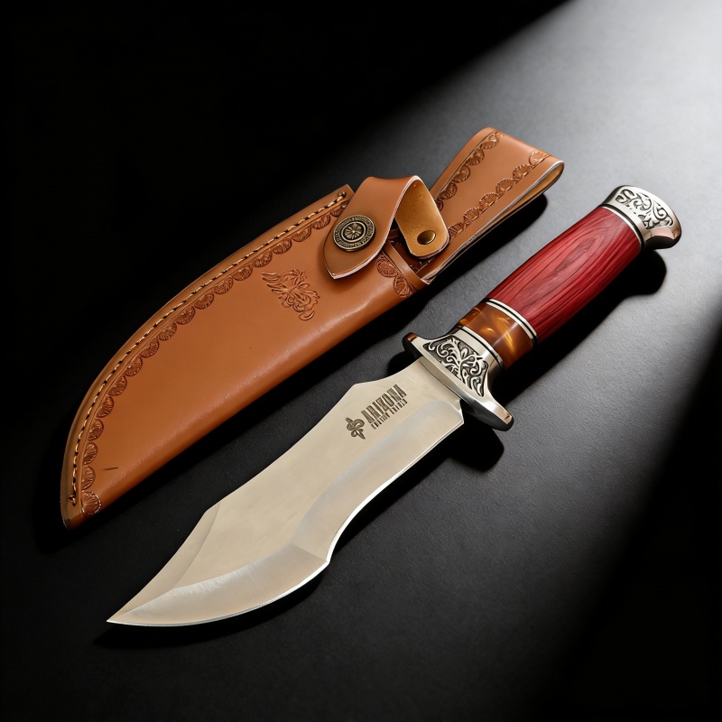 Vintage Collectible Knife - Vintage Straight Blade Knife with Red