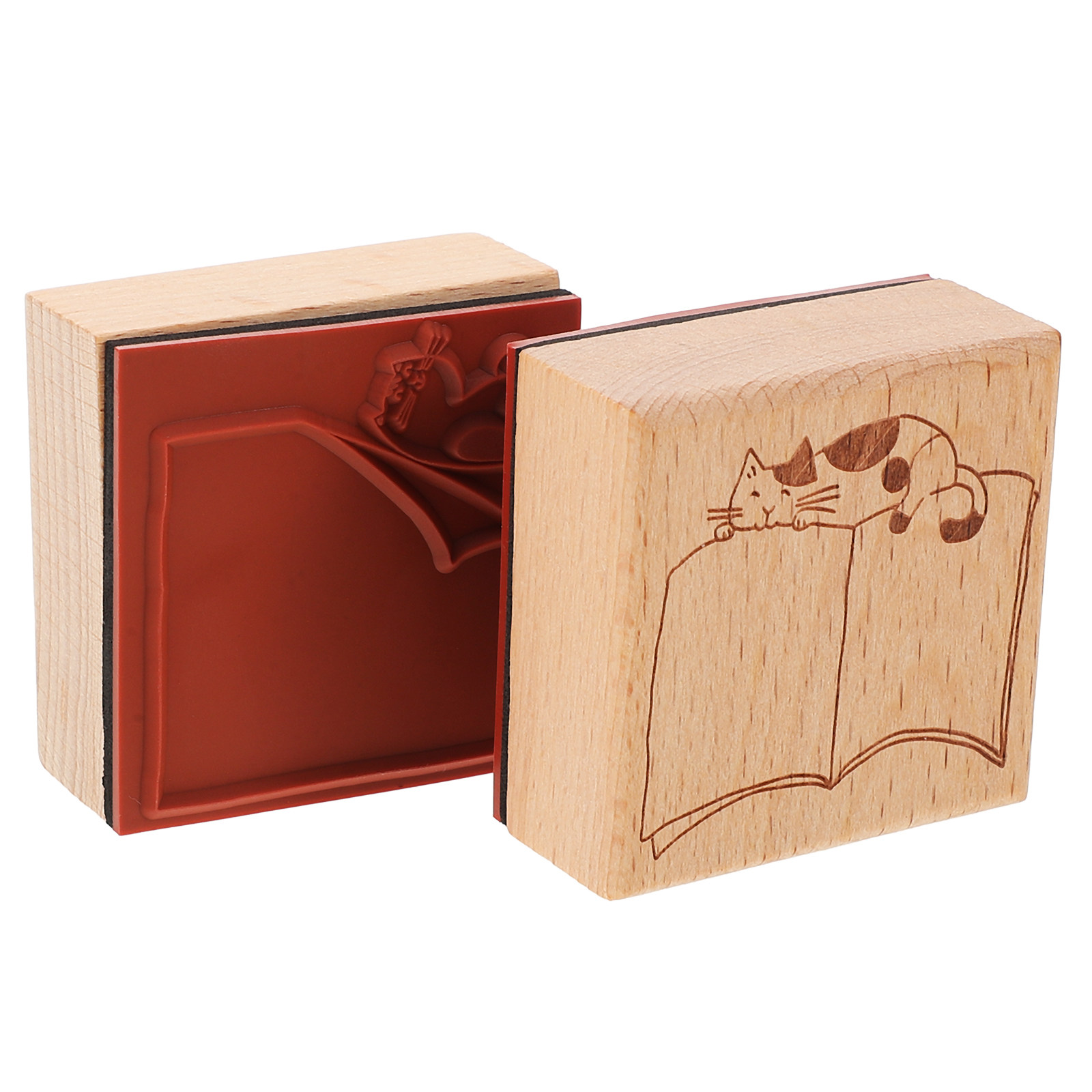 Vintage Collectible Bottles - 2Pcs Retro Wooden Cat Stamps for