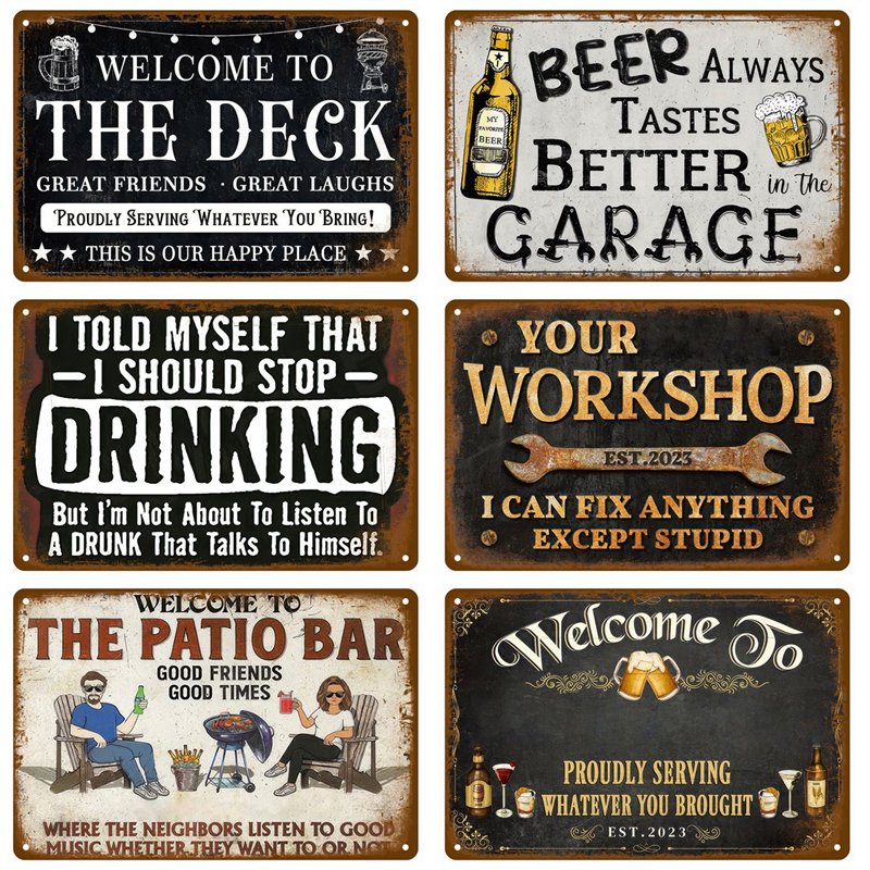 Vintage Items - Vintage Metal Plate Sign Plates Bar