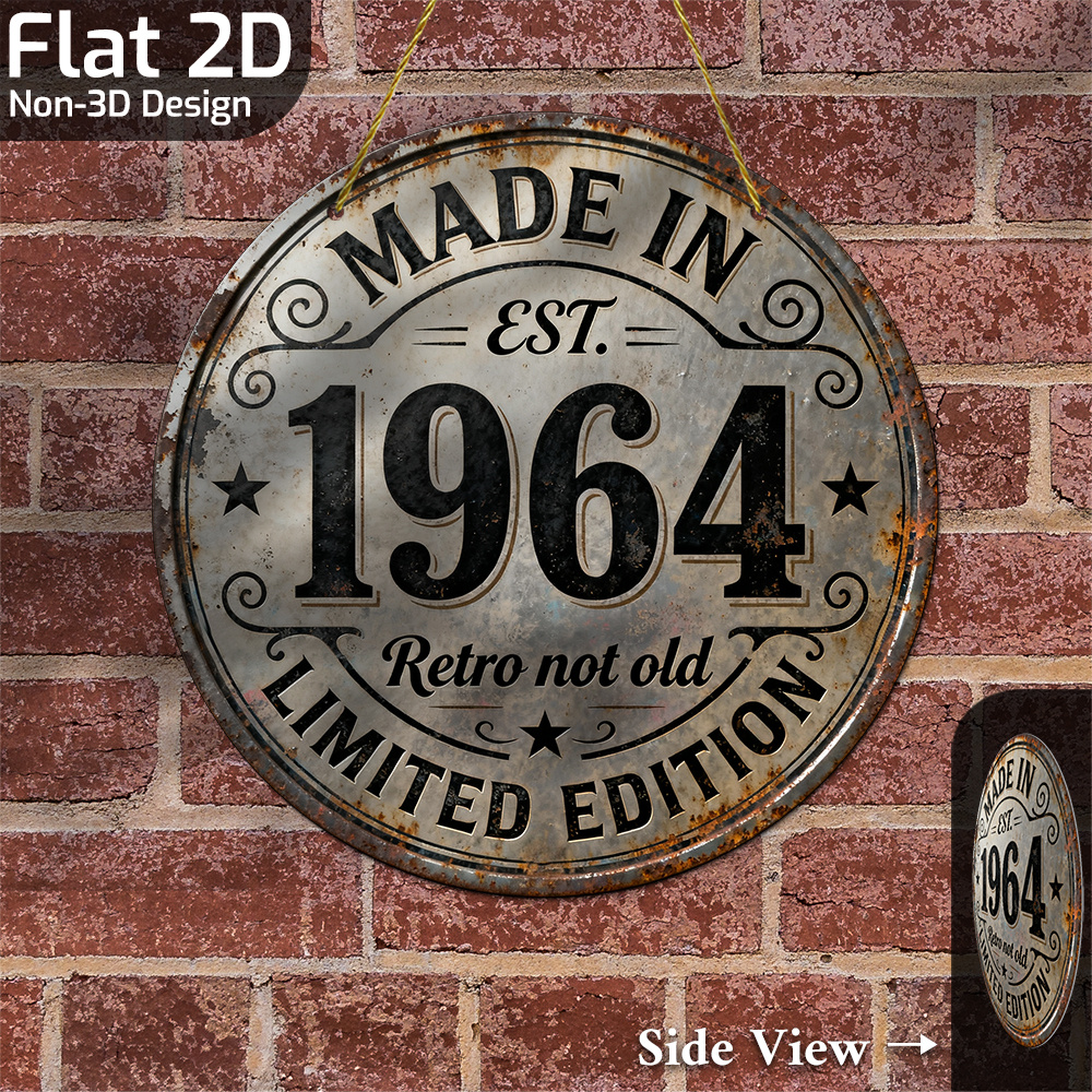 Vintage Collectible Plates - 2D Flat, 1pc Vintage 1964 Retro