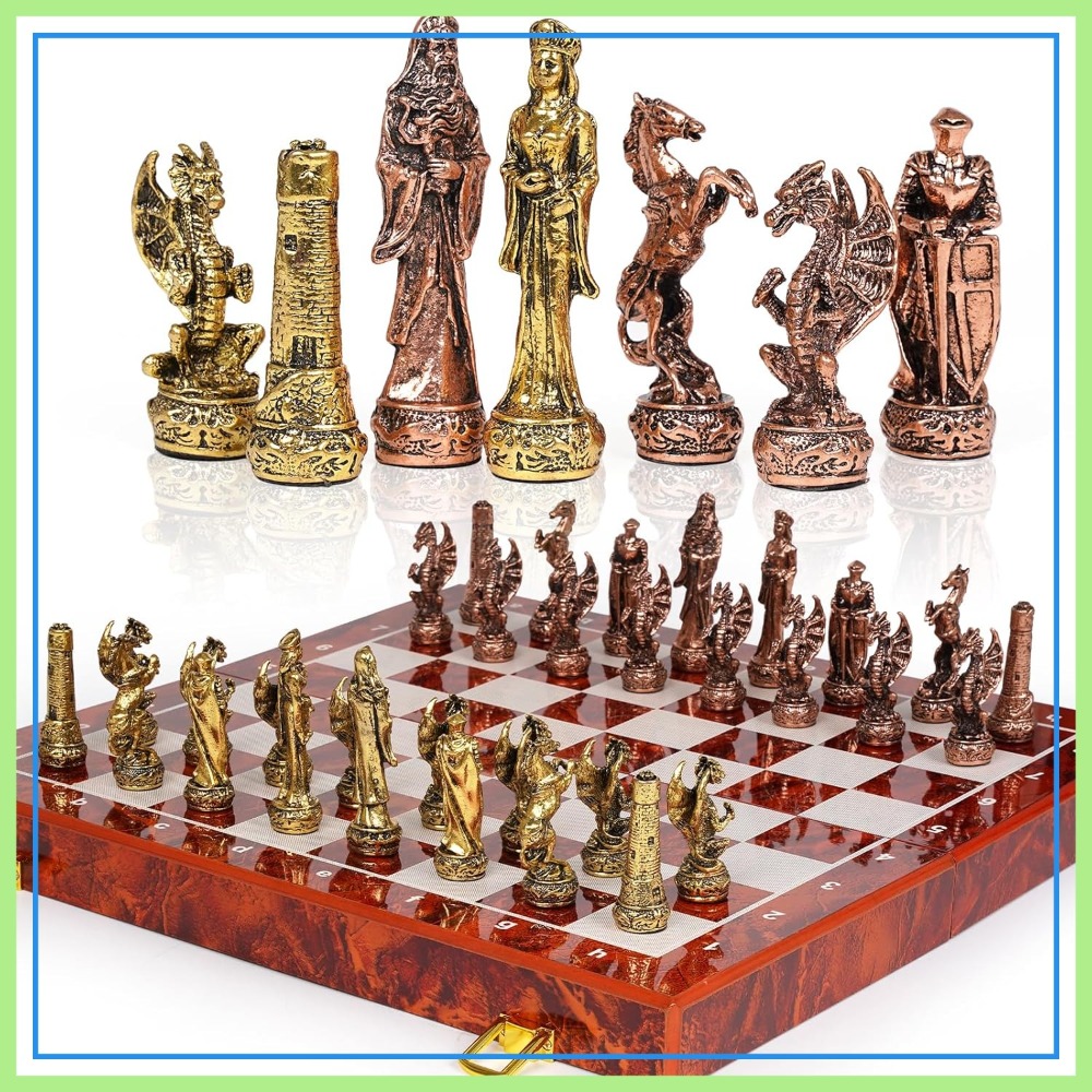 Vintage Metal Chess Set with 1 - Vintage Collectible Board Games recension och pris