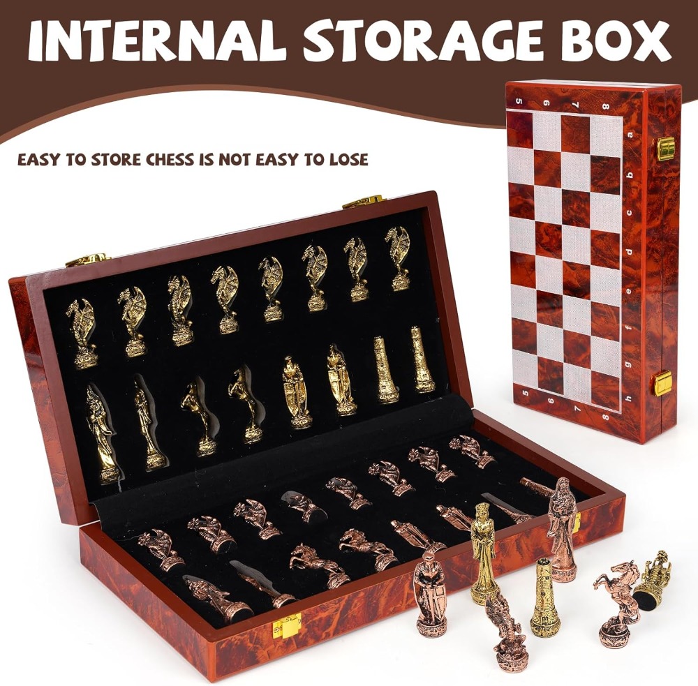Vintage Metal Chess Set with 1 - Vintage Collectible Board Games recension och pris