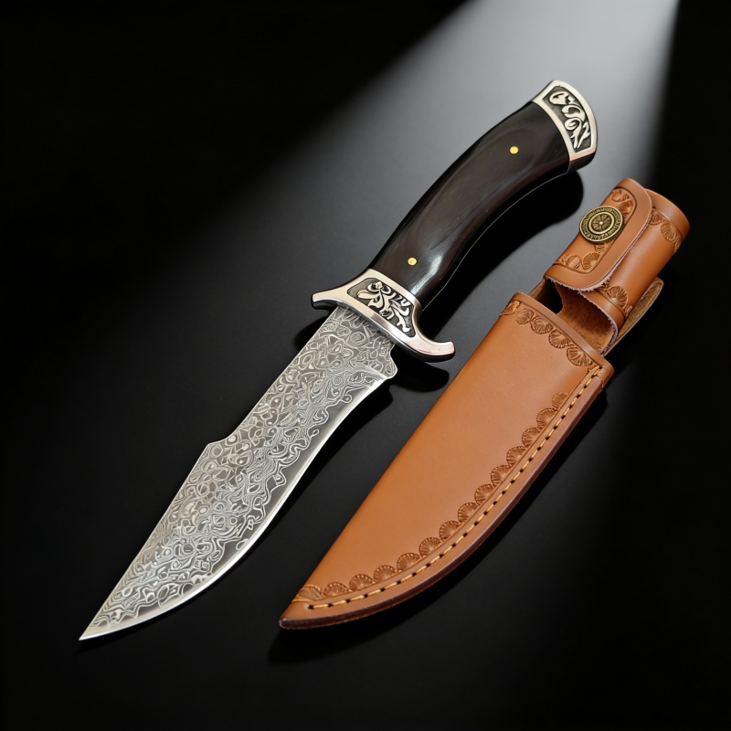 Vintage Engraved Damascus Stra - Vintage Collectible Knife recension och pris