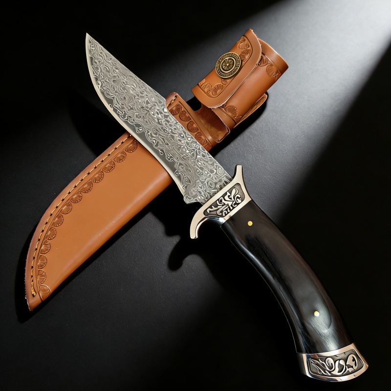 Vintage Engraved Damascus Stra - Vintage Collectible Knife recension och pris