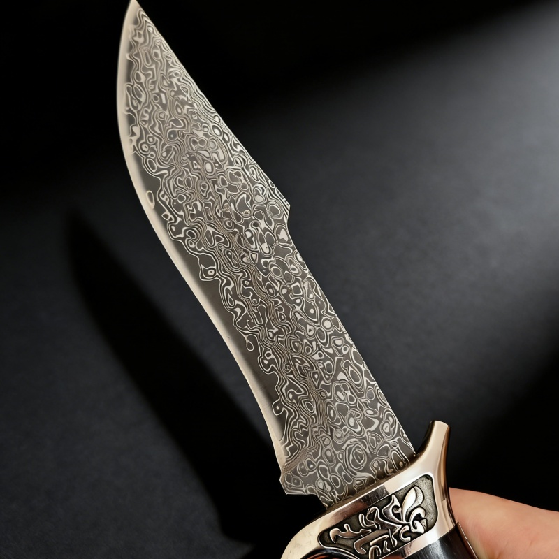 Vintage Engraved Damascus Stra - Vintage Collectible Knife recension och pris