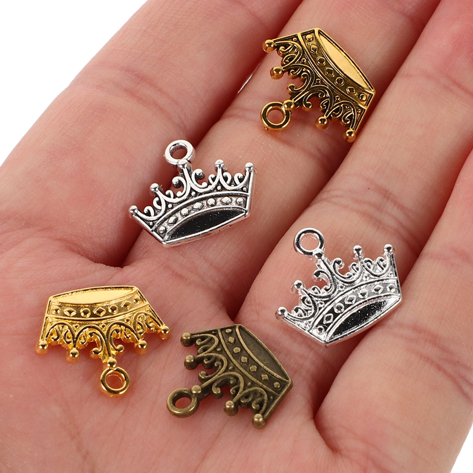 100Pcs Vintage Crown Pendants  - Vintage Necklace recension och pris