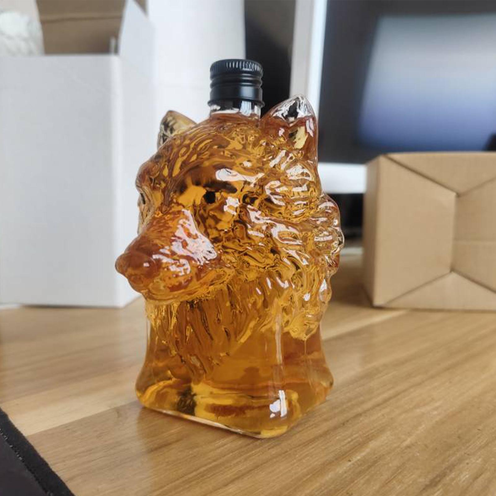 Engraved Whiskey Glasses Wolf  - Vintage Collectible Bottles recension och pris