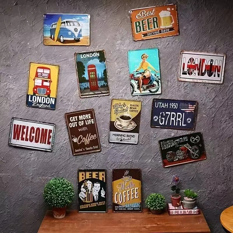 （2D Tin painting）Vintage “No E - Vintage Collectible Plates recension och pris