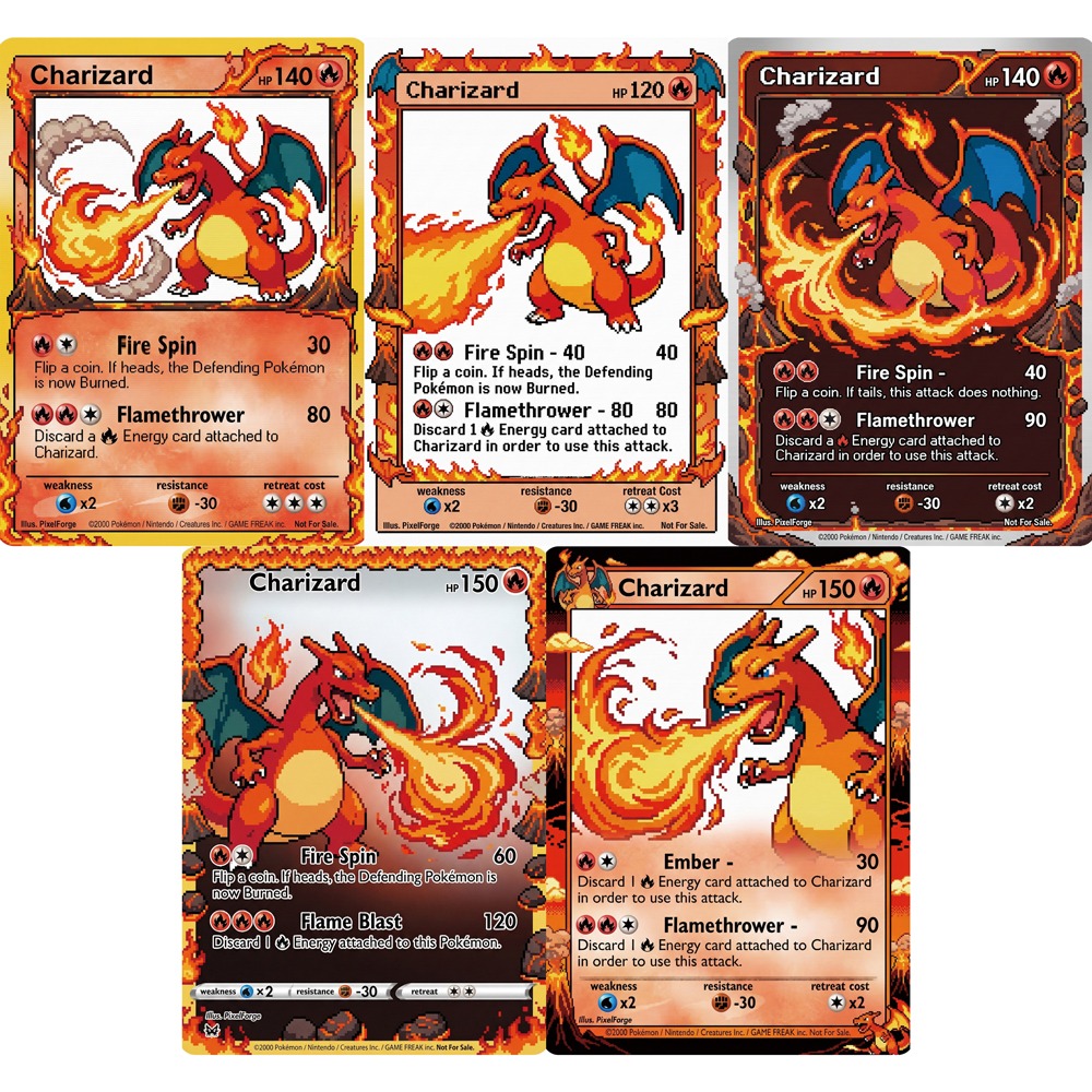 5Pcs Pokemon Cards Charizard G - Vintage Toys Collection recension och pris