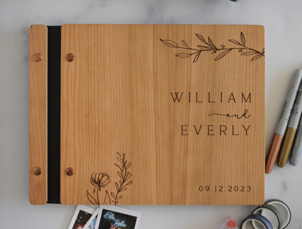 Wooden Wedding Guest Book Phot - Polaroid Photo Album recension och pris