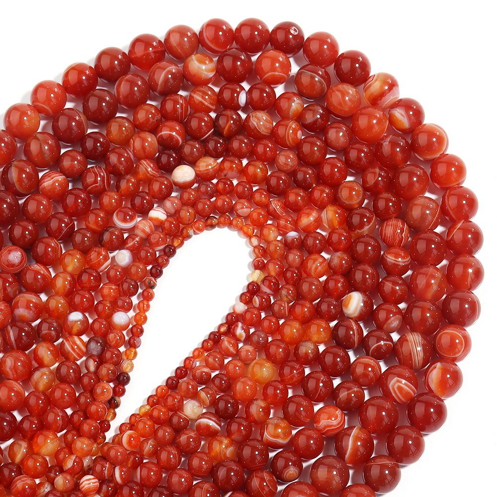 1 Strand Red Striped Agate Nat - Vintage Necklace recension och pris