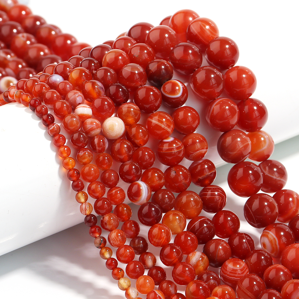 1 Strand Red Striped Agate Nat - Vintage Necklace recension och pris