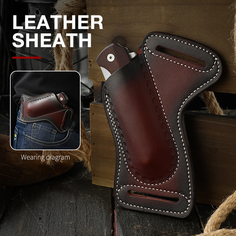 Vintage leather belt cover, ou - Vintage Collectible Knife recension och pris