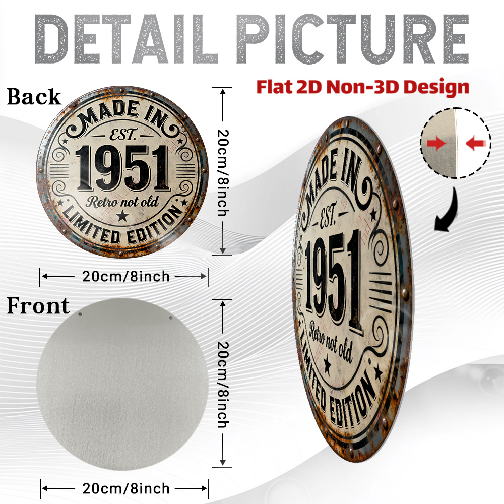 2D Flat, 1pc Vintage Metal Wal - Vintage Collectible Plates recension och pris