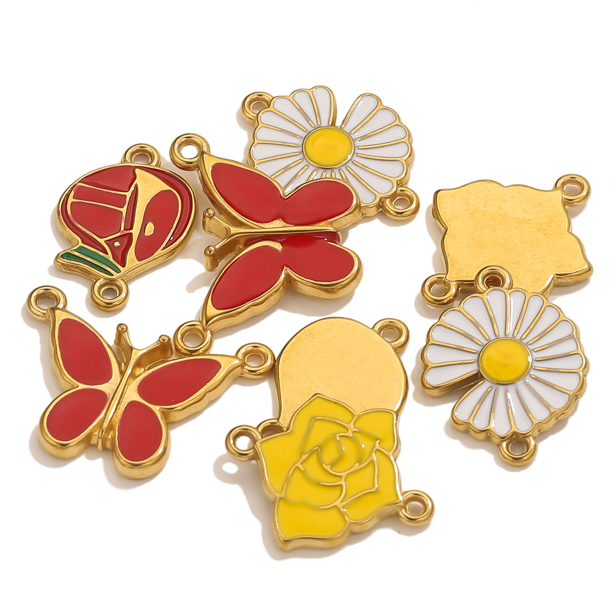 4pcs Stainless Steel Enamel Vi - Vintage Necklace recension och pris