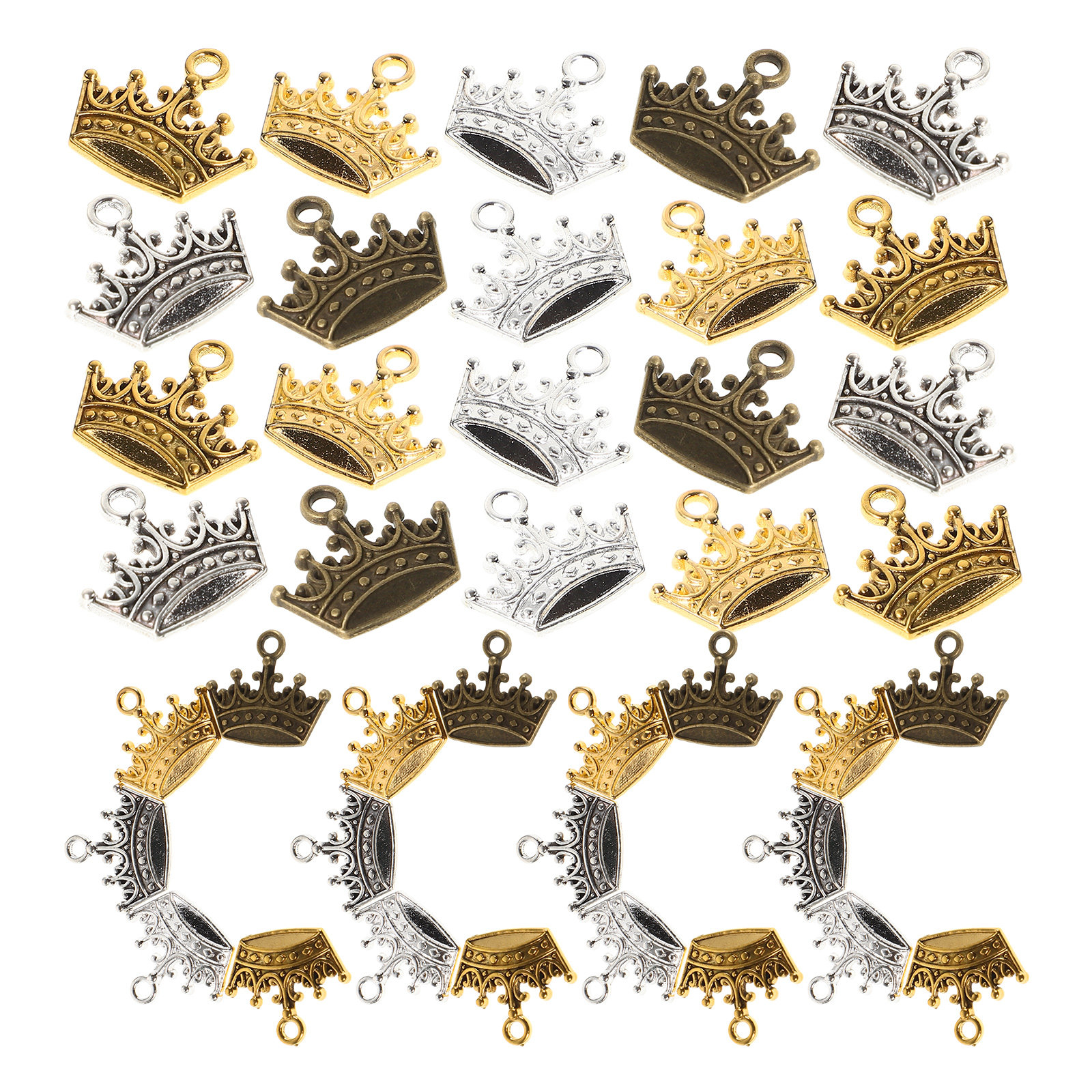 100Pcs Vintage Crown Pendants  - Vintage Necklace recension och pris