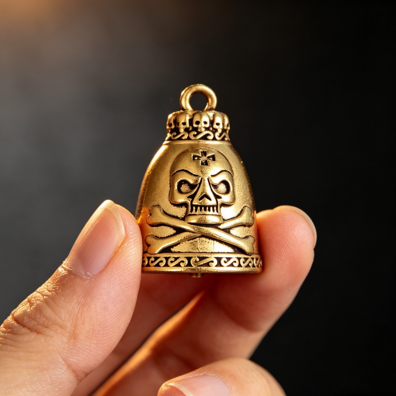 Brass Skull Bell Figurine 3.3c - Vintage Collectible Bells recension och pris