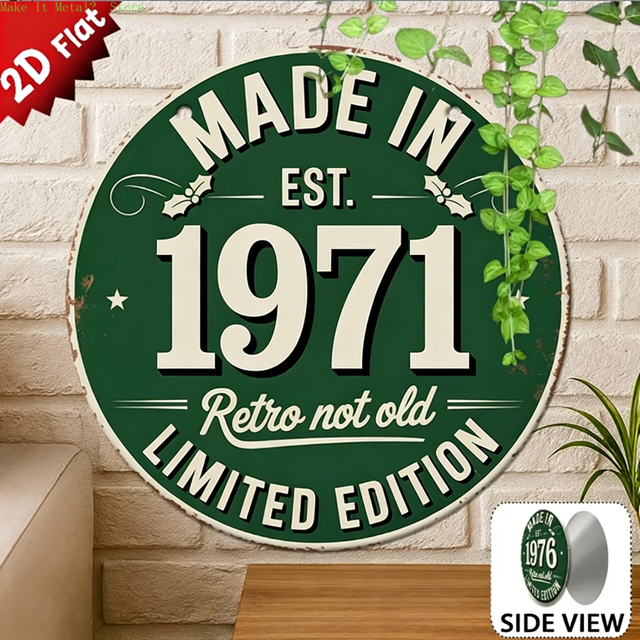 Made in 1976 Retro Not Old 2D  - Vintage Collectible Plates recension och pris