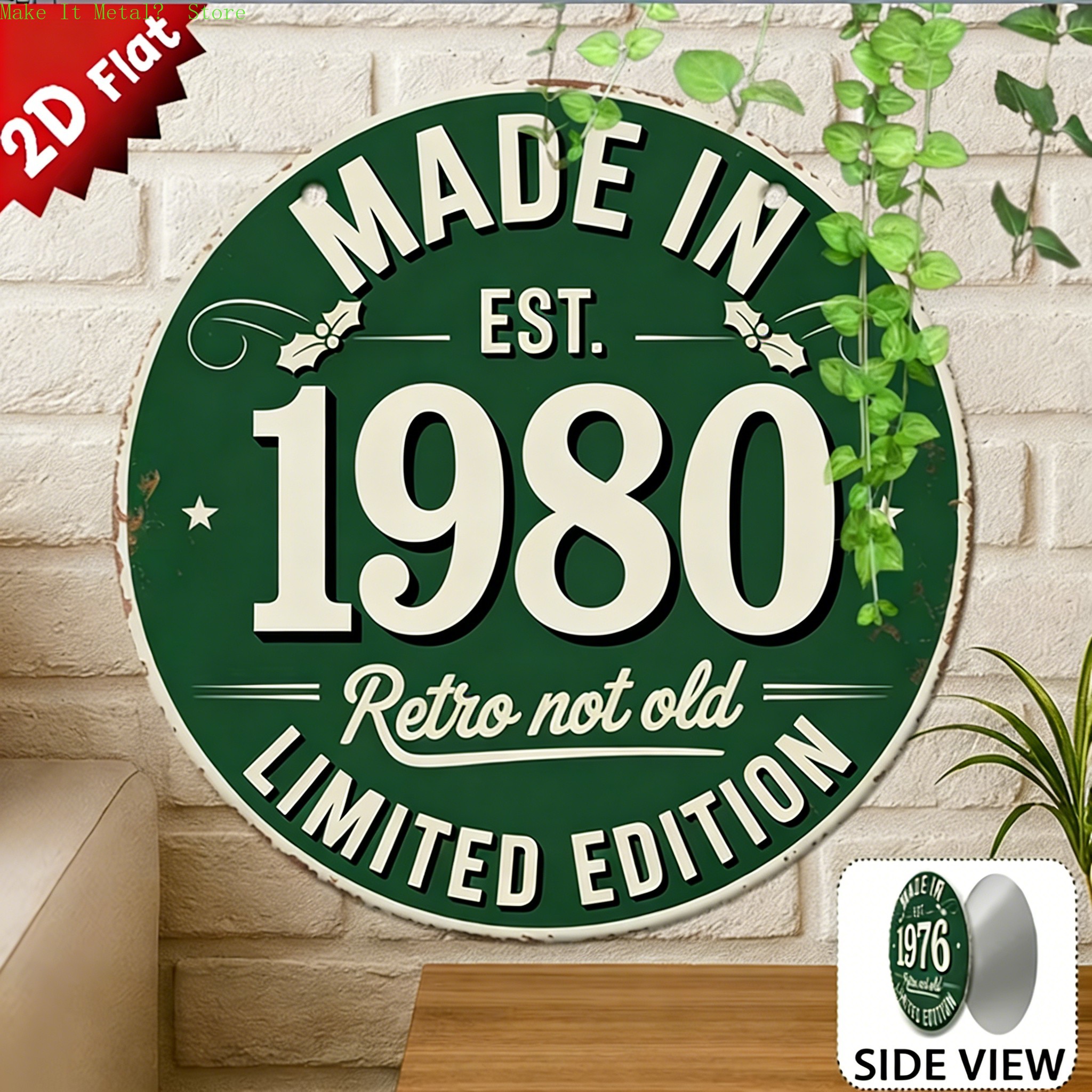 Made in 1976 Retro Not Old 2D  - Vintage Collectible Plates recension och pris
